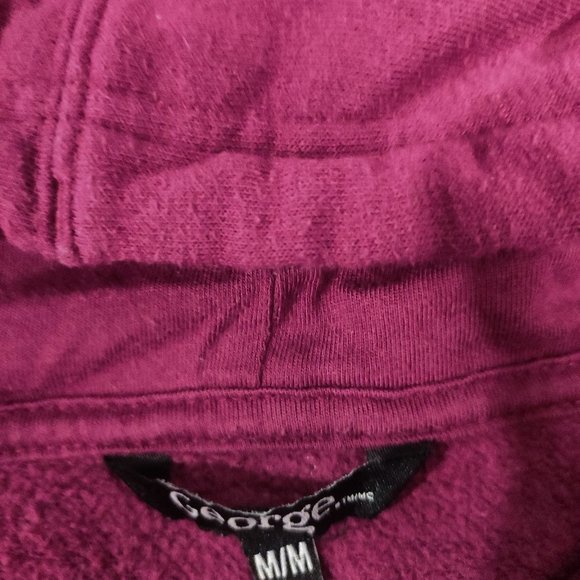 George maroon zip up hoodie with kangaroo pocket women's size M - Picture 5 of 5